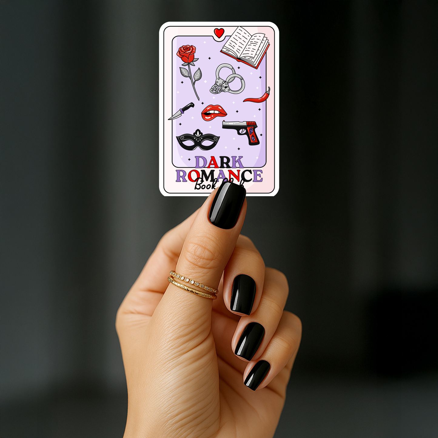 Dark romance book club tarot card Sticker