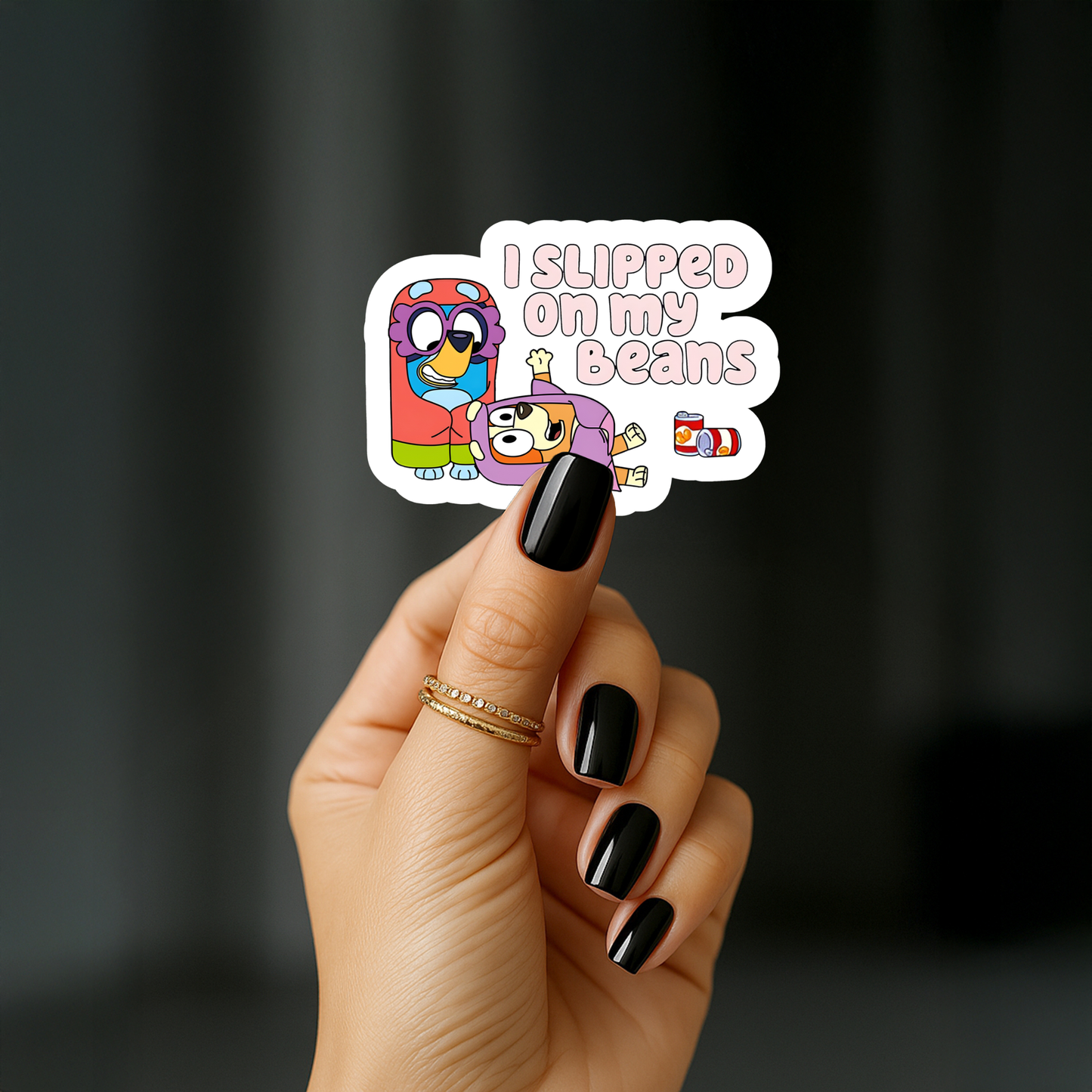 I slipped on my beans Sticker