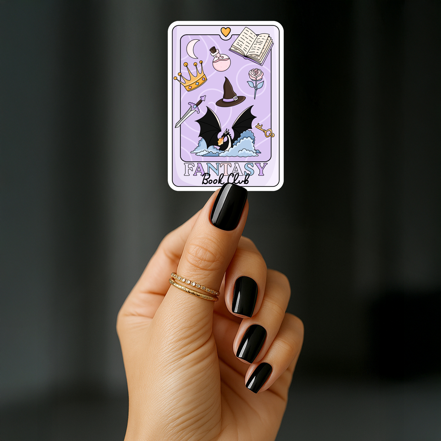 Fantasy book club tarot card Sticker