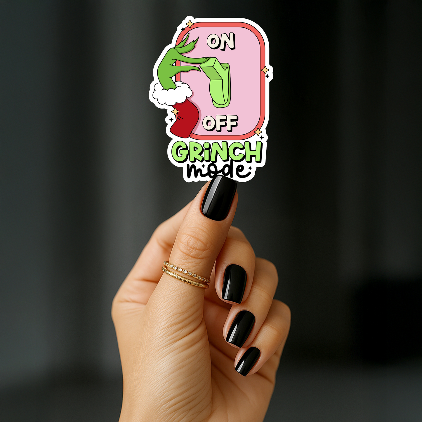 Grinch mode on Sticker