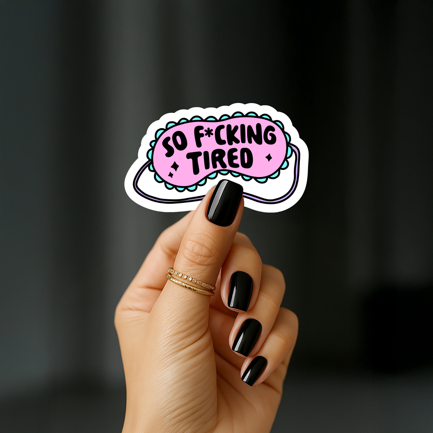 So fucking tired pink Sticker