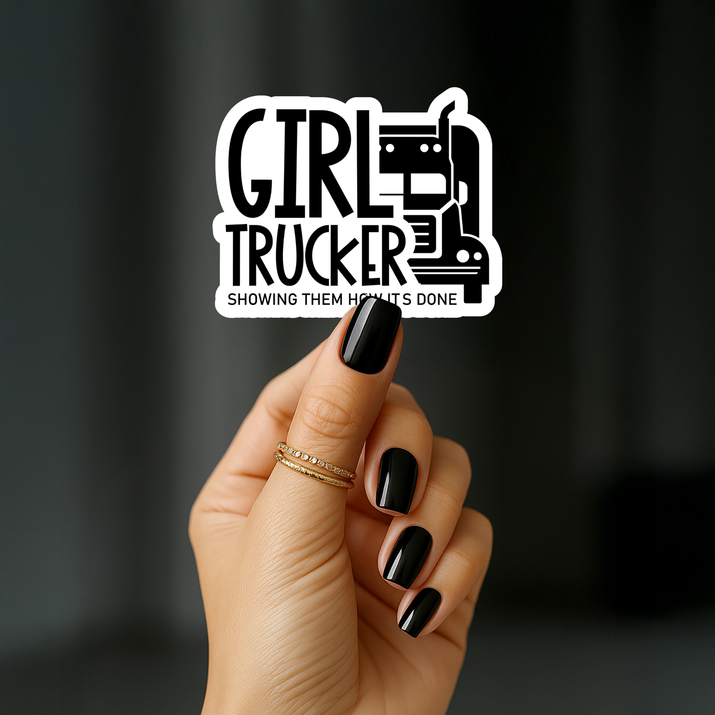 Girl trucker showing them how its done Sticker