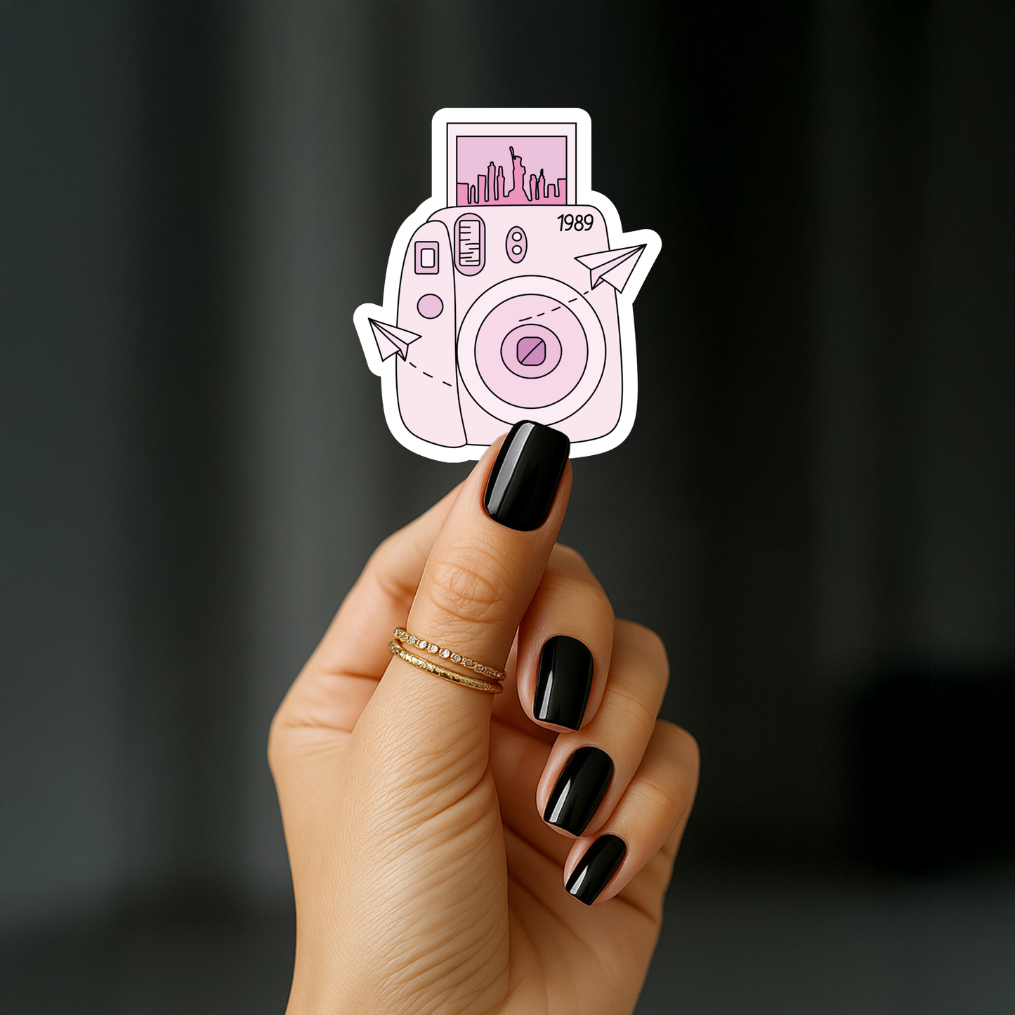 1989 Pink Polaroid Camera Sticker