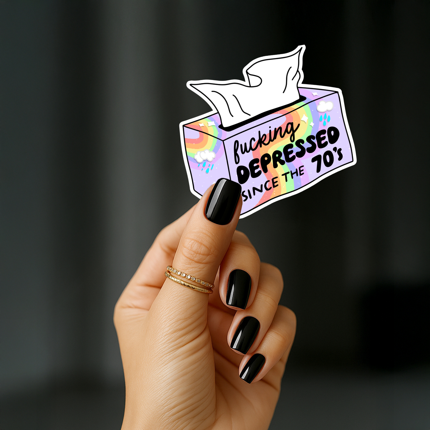 Fucking depressed since the 70's Sticker