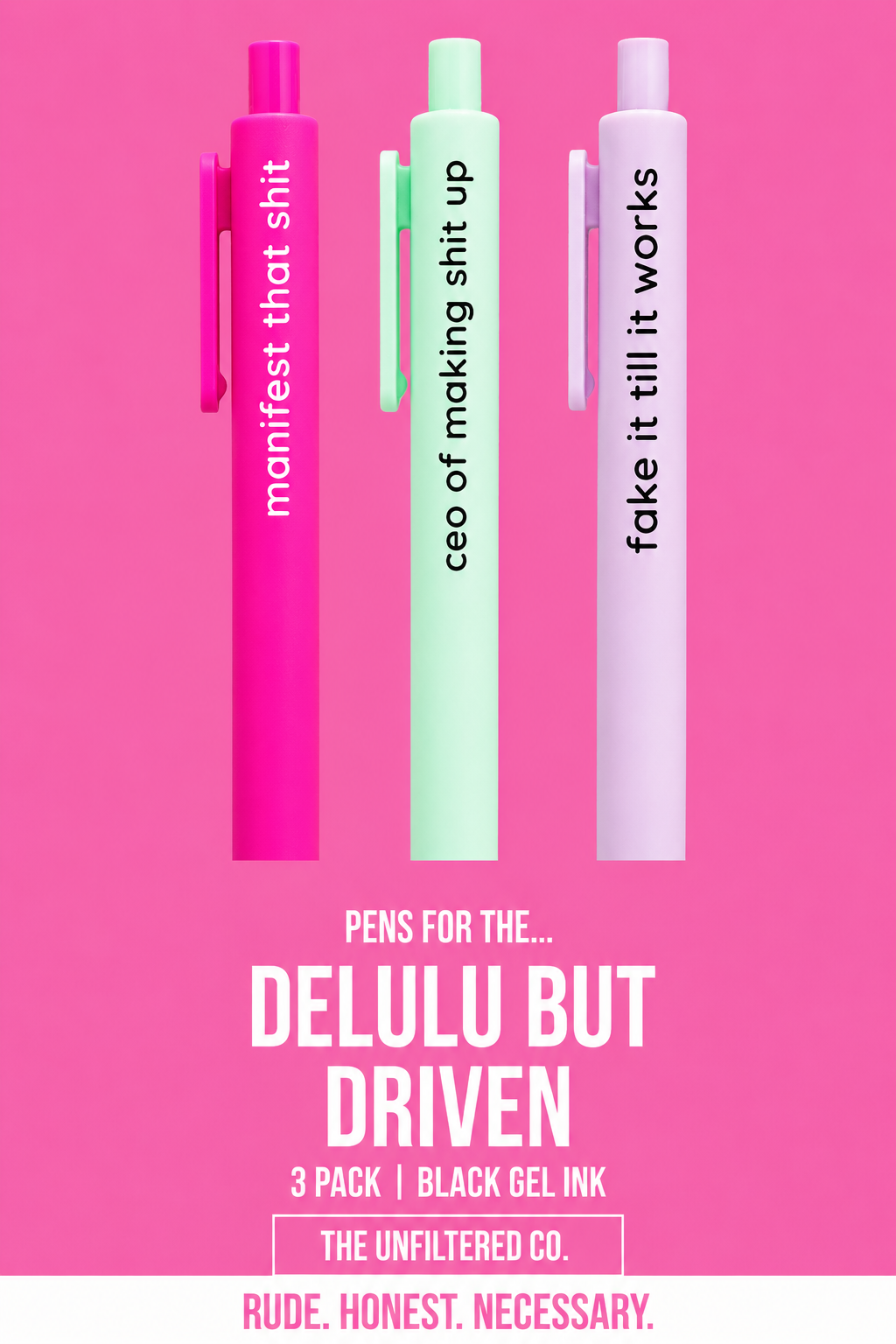 Delulu But Driven Pen Set