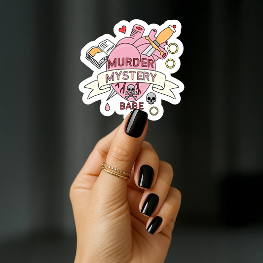Murder mystery babe Sticker