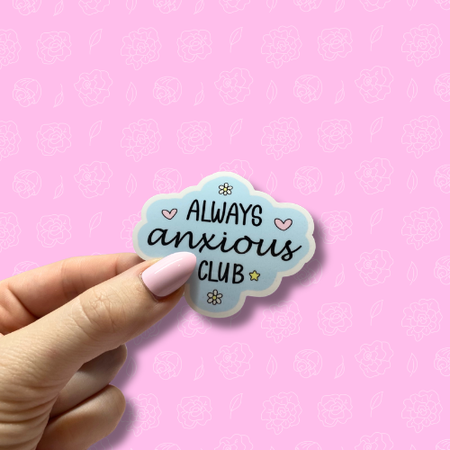 Always anxious club blue Sticker