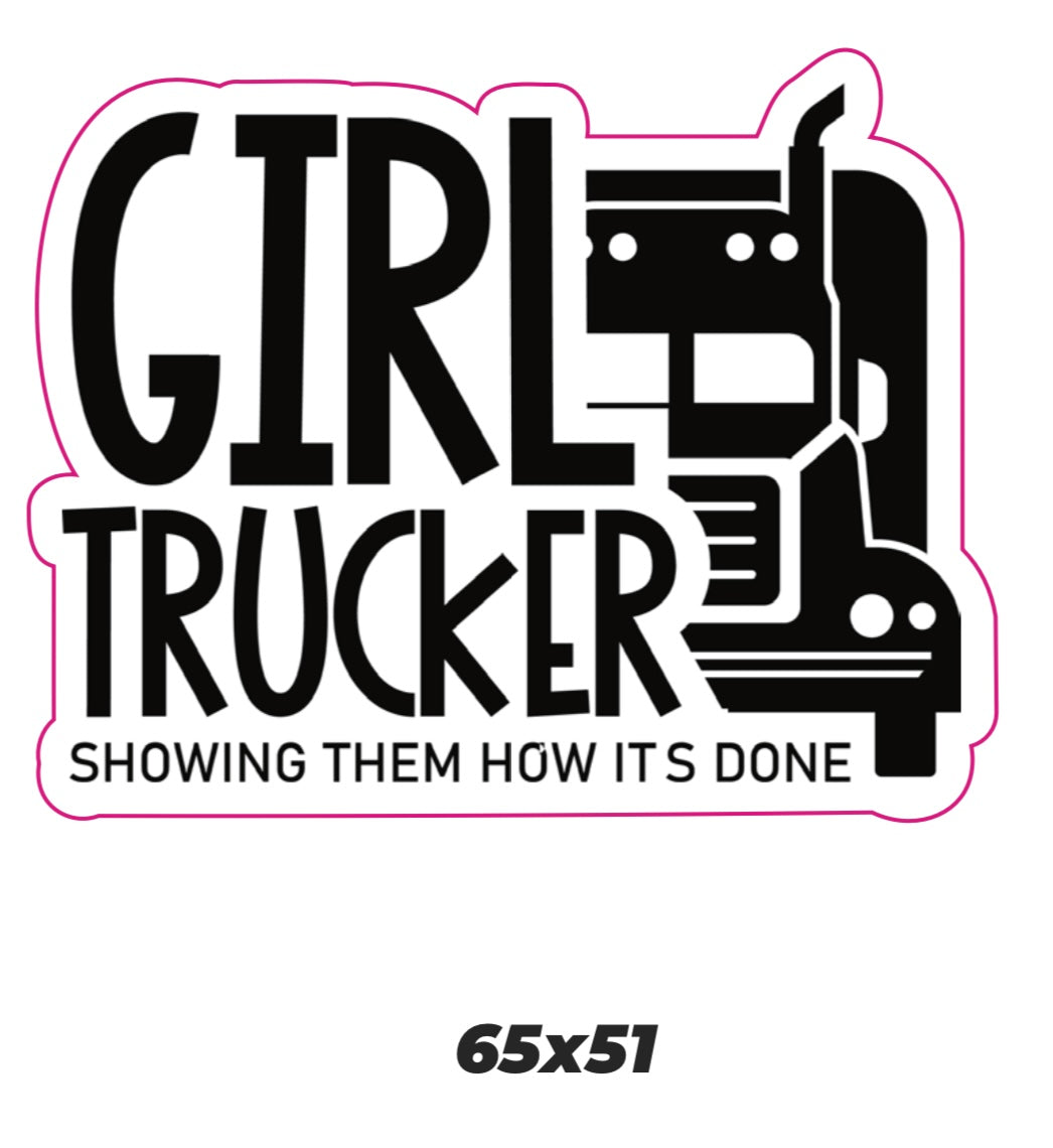 Girl trucker showing them how its done Sticker