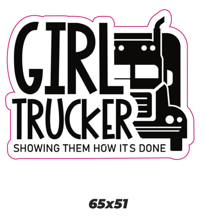 Girl trucker showing them how its done Sticker