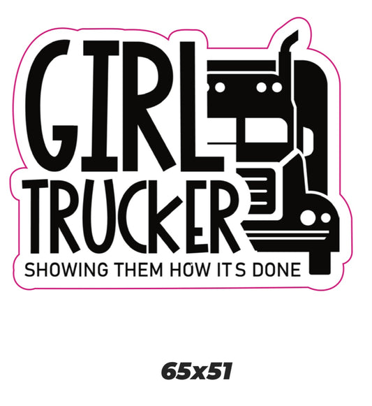 Girl trucker showing them how its done Sticker