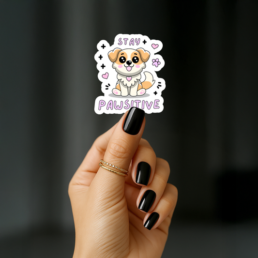 Stay pawsitive Sticker