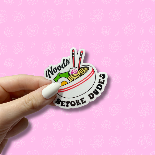 Noods before dudes Sticker