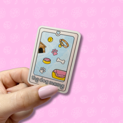 The dog mama tarot card Sticker