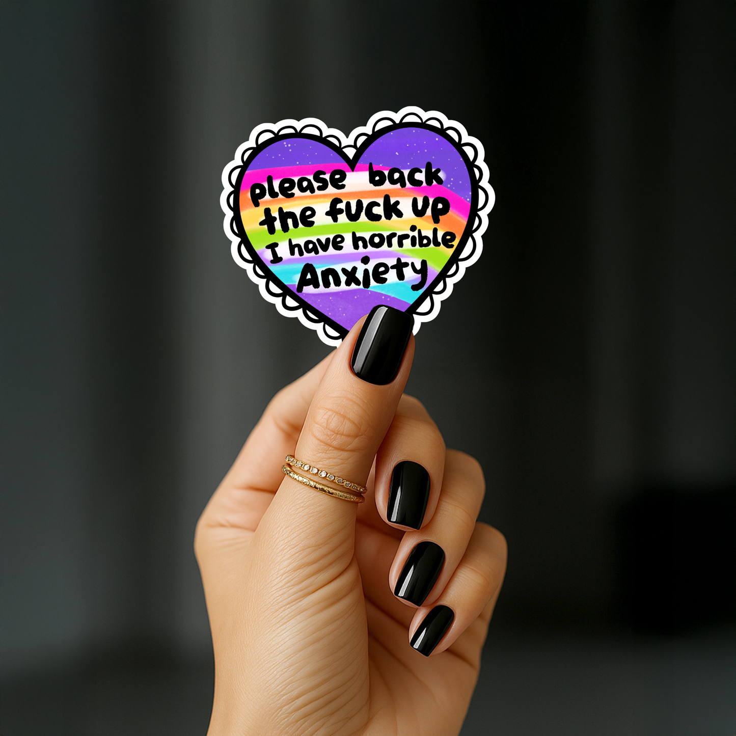 Please back the fuck up i have horrible anxiety Sticker