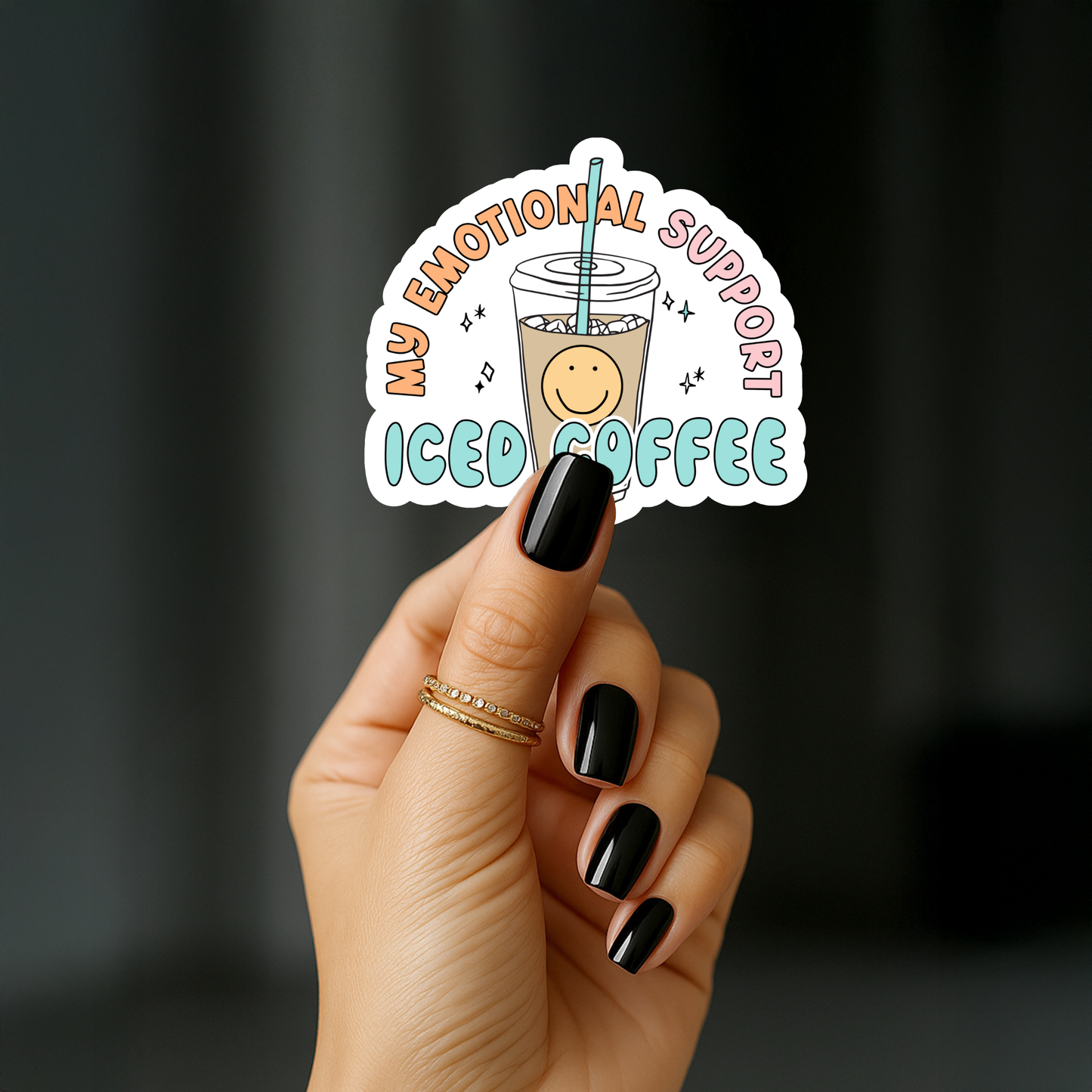 My emotional support iced coffee Sticker
