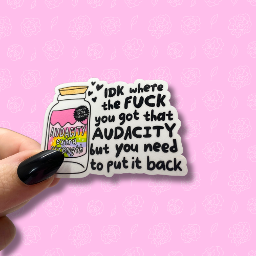IDK where the fuck you got that audacity but you need to put it back Sticker