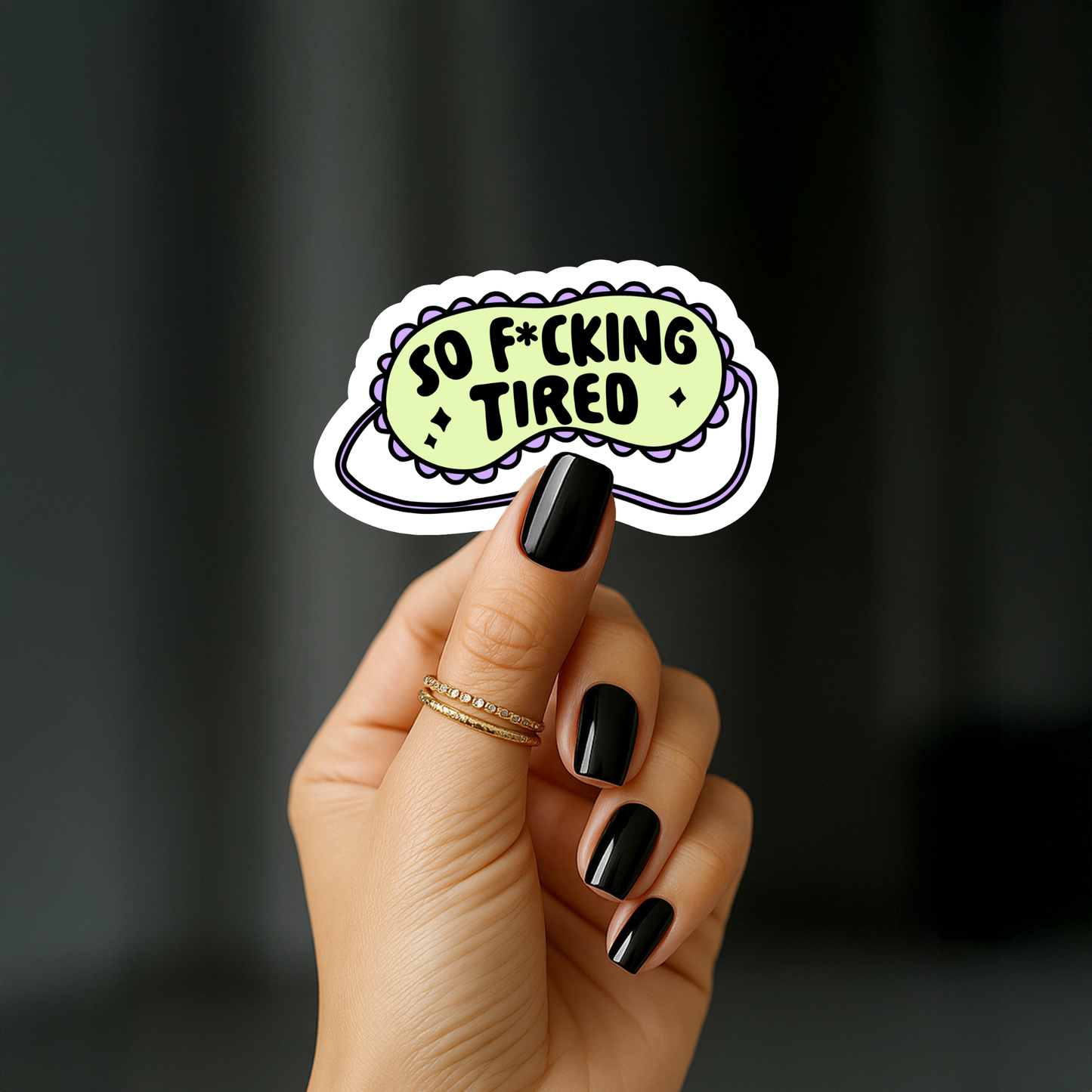 So fucking tired green Sticker