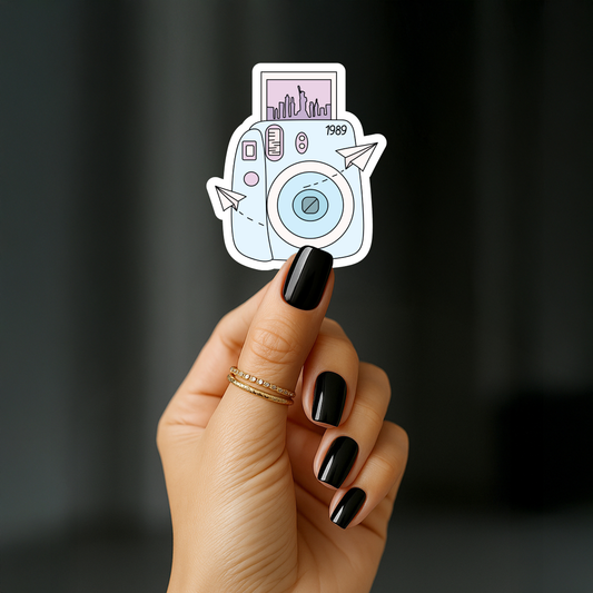 1989 Blue Polaroid Camera Sticker