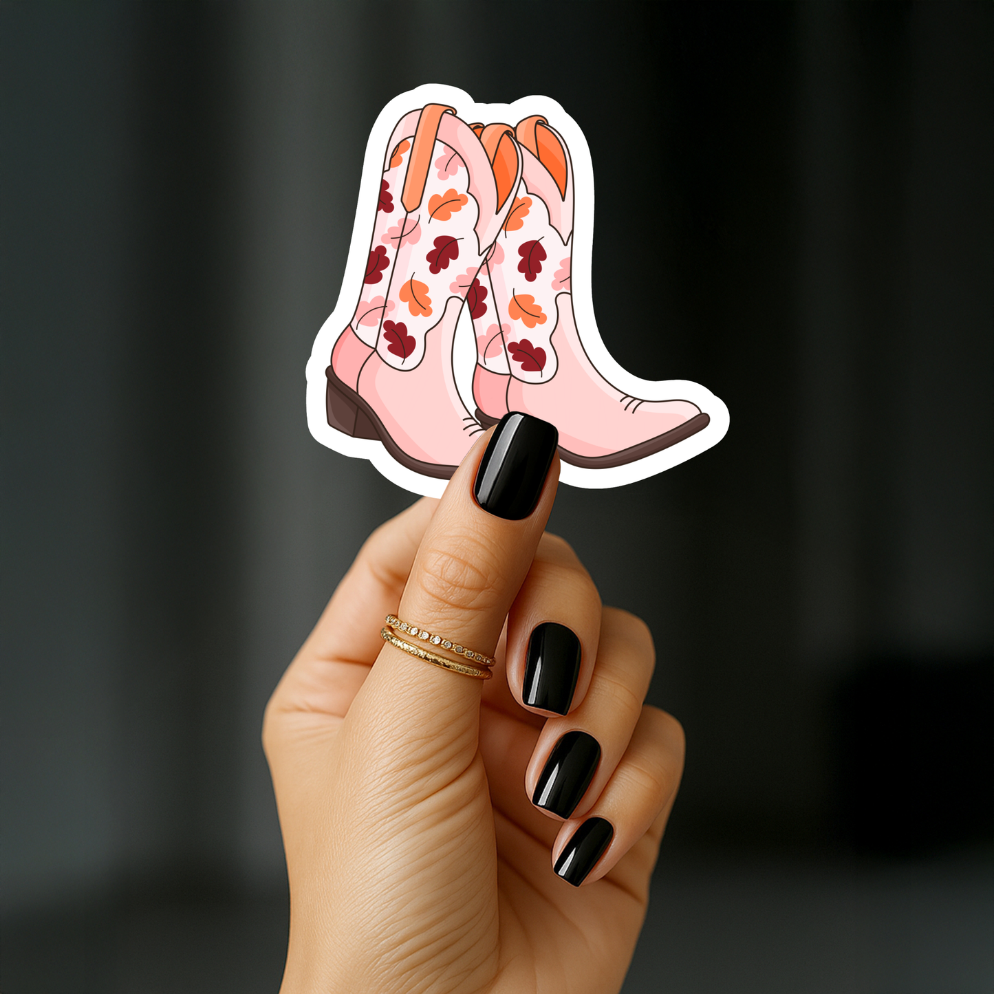 Autumn cowgirl boots Sticker