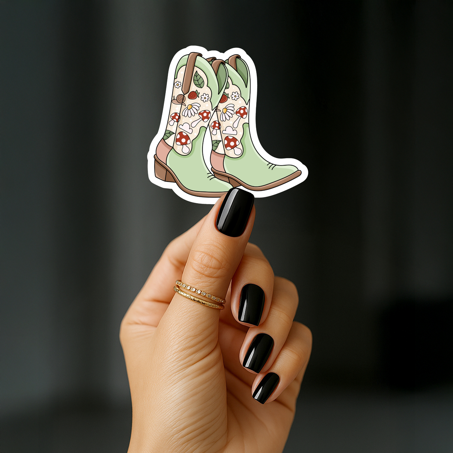 Cottage Cowgirl Boots Sticker