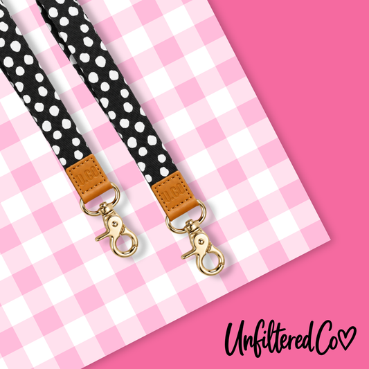 Black & White Polka Dot Wristlet
