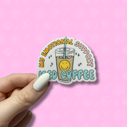 My emotional support iced coffee Sticker