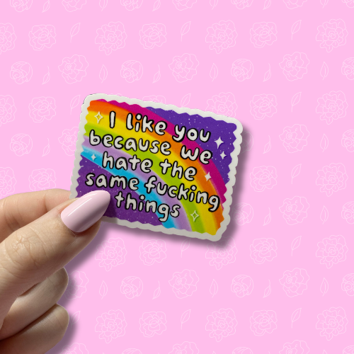 I like you because we hate the same fucking things Sticker
