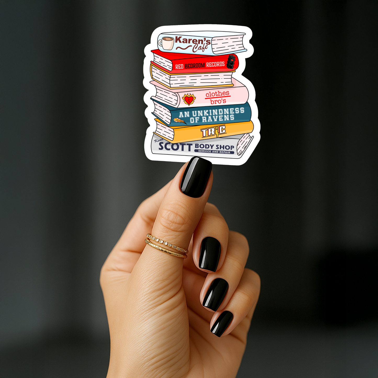 Gilmore girls book stack Sticker