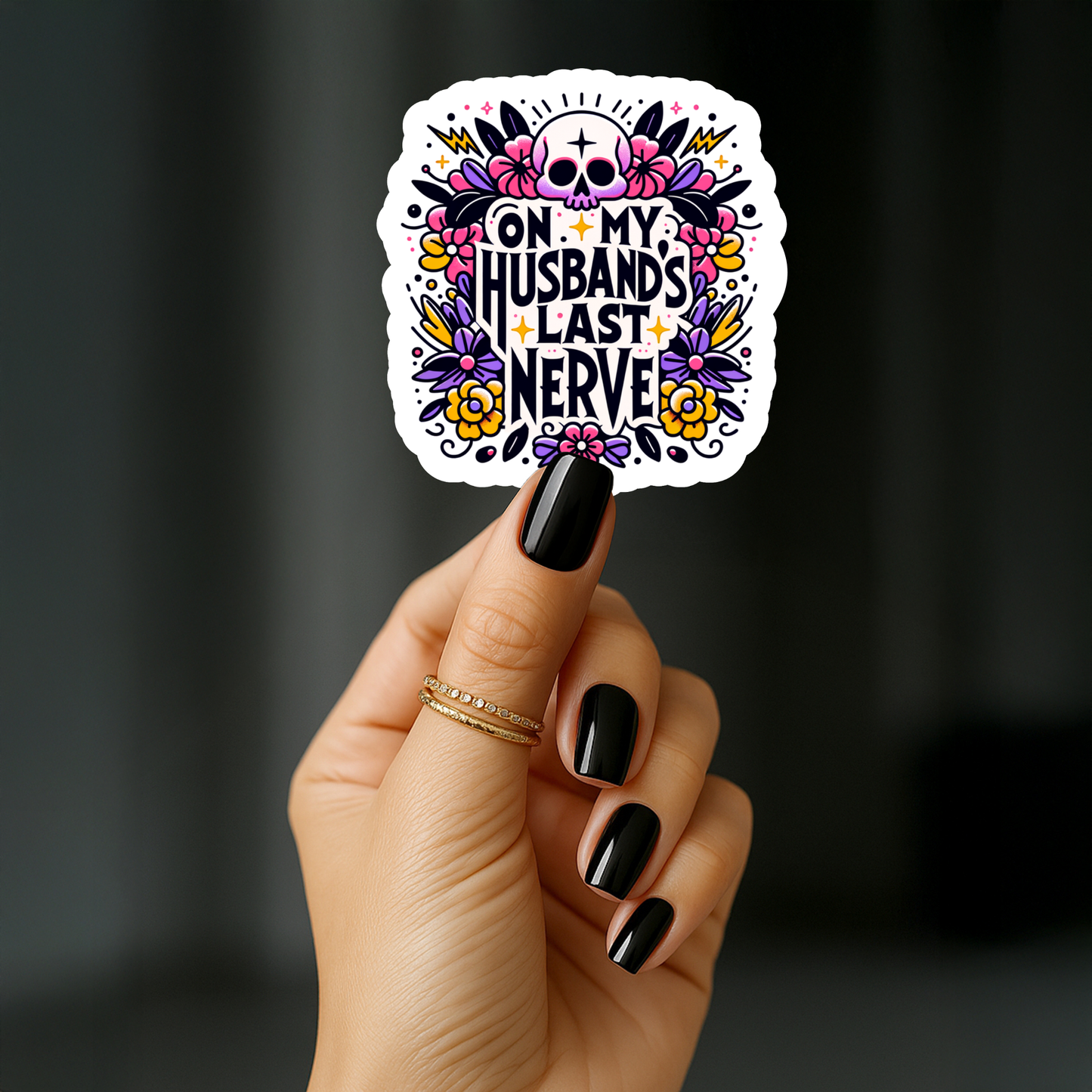 On my husbands last nerve Sticker