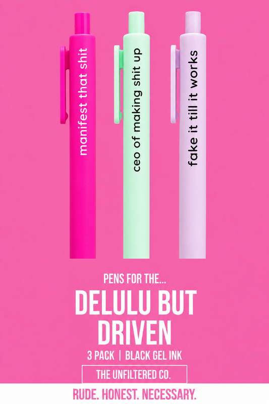 Delulu But Driven Pen Set