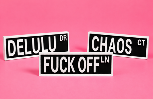 Black Bookshelf Signs