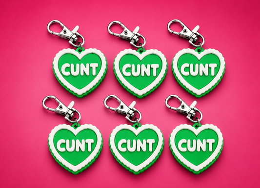 Neon Green Cunt Keyring